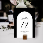 Minimal Elegant Arch Wedding | Black Table Number<br><div class="desc">These stylish,  simple wedding table number cards feature an arch shape in white over a custom color background (shown in black).  Easy to personalize for your wedding or other special occasion.</div>