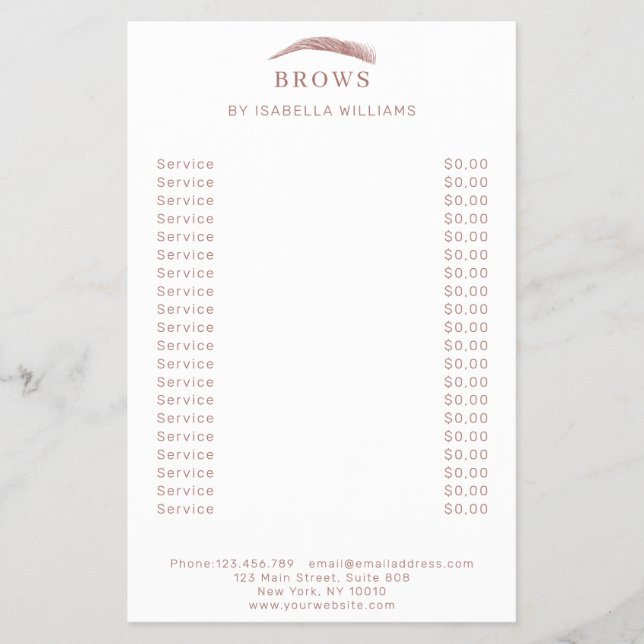 Minimal elegant Augenbrauen  Flyer (Front)