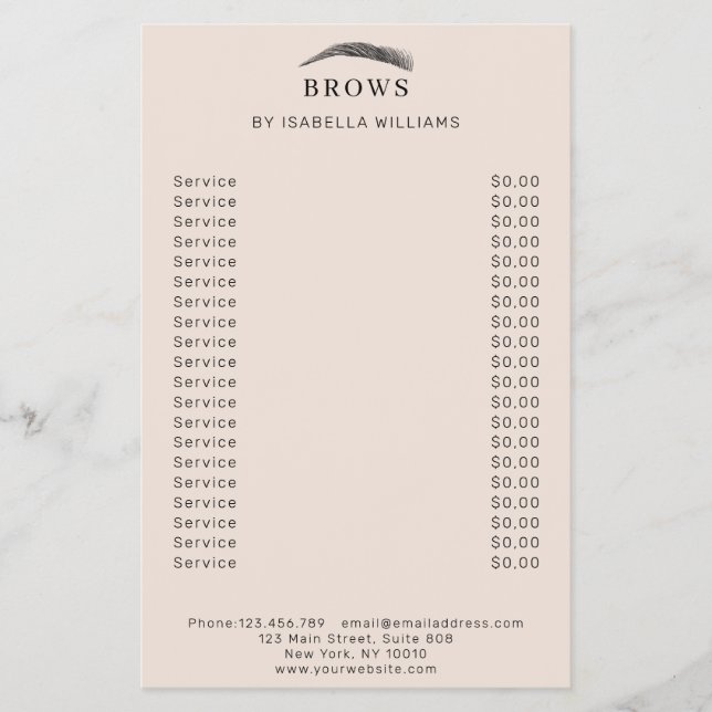 Minimal elegant Augenbrauen  Flyer (Front)