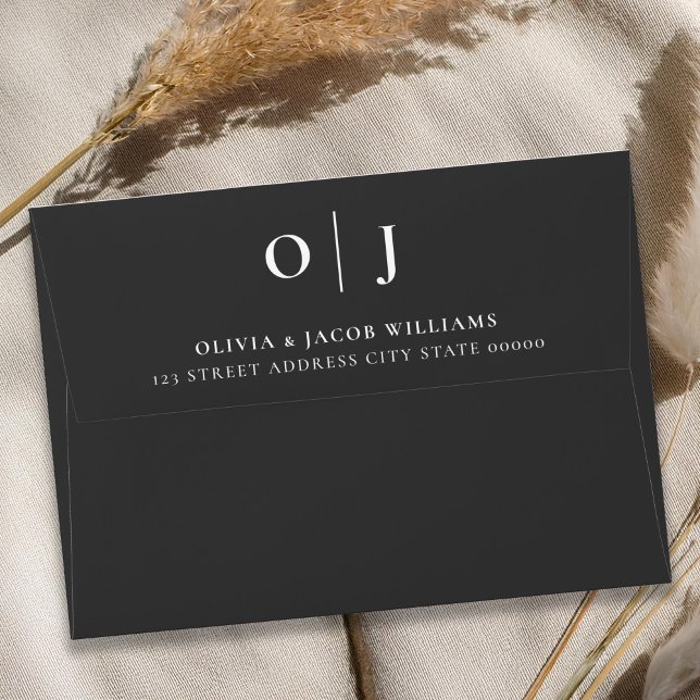 Minimal Elegant Black and White Wedding Envelope (Creator Uploaded)