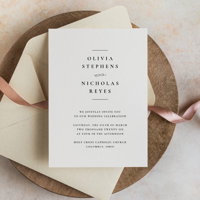 Minimal elegant black and white wedding invitation (Creator Uploaded)