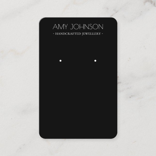 Minimal Elegant Black Earring display cards (Front)