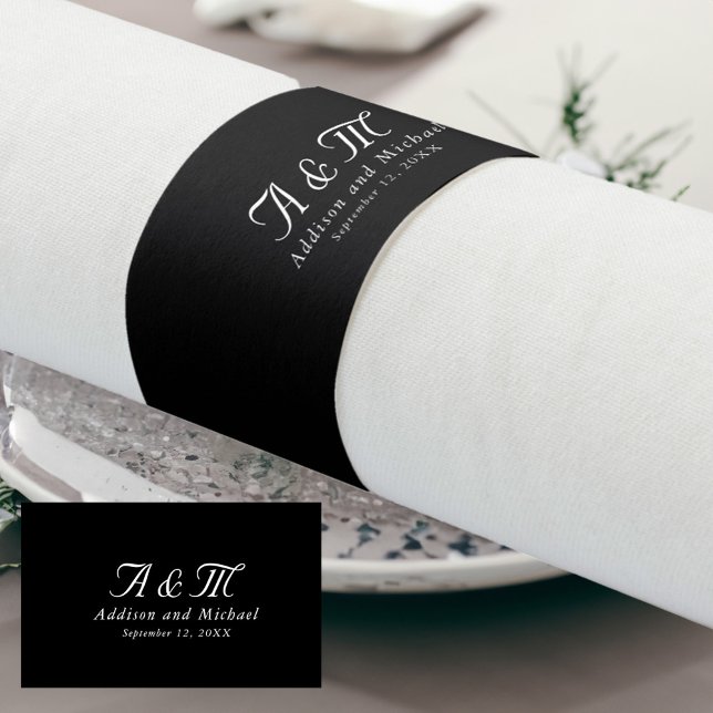 Minimal, Elegant, Black Napkin Bands (Creator Uploaded)