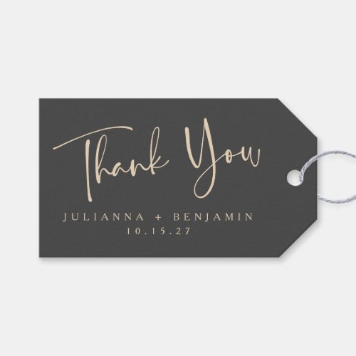 Minimal Elegant Black Script Wedding Personalized Gift Tags