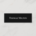 Minimal Elegant Black White Attorney Consultant Mini Business Card