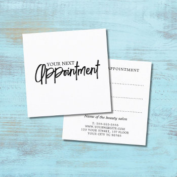 Minimal Elegant Black White Beauty Salon Appointment Card by pro_business_card at Zazzle