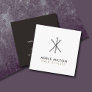 Minimal Elegant Black White Bobby Pins Hair Square Business Card