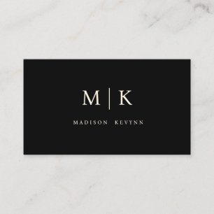 Minimal & Elegant Black & White Monogram Business Card