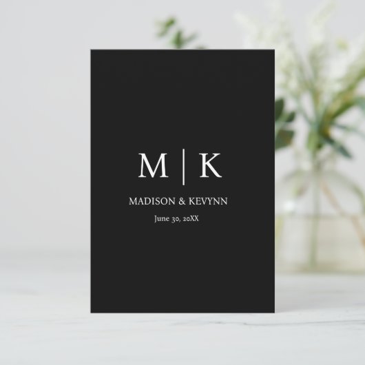 Minimal & Elegant Black & White Monogram Wedding (Standing Front)