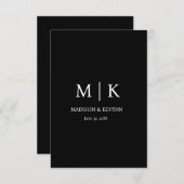 Minimal & Elegant Black & White Monogram Wedding (Front/Back)