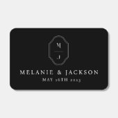 Minimal & Elegant Black & White Monogram Wedding Matchboxes (Front)