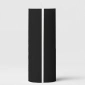 Minimal & Elegant Black & White Monogram Wedding Pillar Candle (Back)
