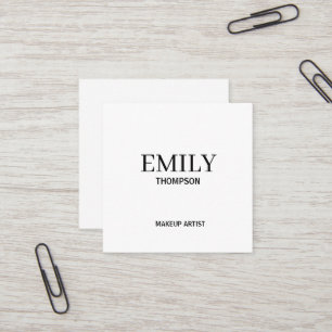 Minimal Elegant Black White Square Business Card