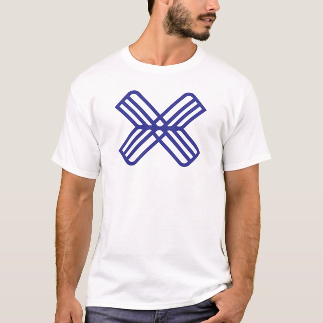 Minimal Elegant Blue Letter X Monogram T-Shirt (Front)