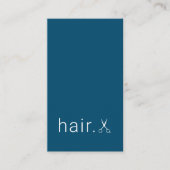 Minimal Elegant Blue White Scissors Hairstylist Business Card (Front)