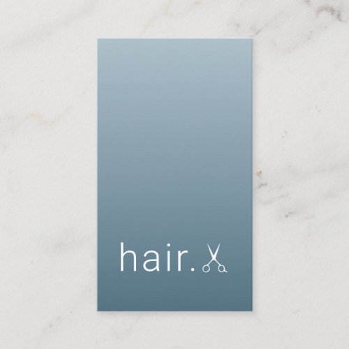 Minimal Elegant Blue White Scissors Hairstylist Business Card