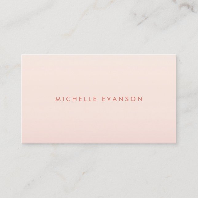 Minimal Elegant Blush Pink Gradient Professional Business Card (Front)