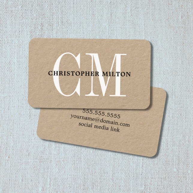 Minimal Elegant Bold Monogram Consultant Business Card (Creator Uploaded)