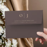 Minimal Elegant Brown Wedding Envelope<br><div class="desc">Simple Minimal Elegant Brown Wedding Return Address Envelope</div>