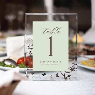 Minimal Elegant Calligraphy Script Table Number
