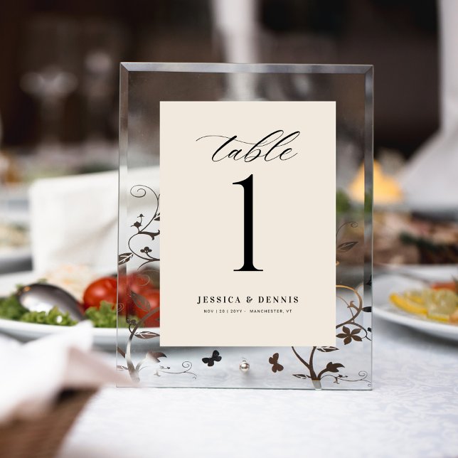 Minimal Elegant Calligraphy Script Table Number (Creator Uploaded)