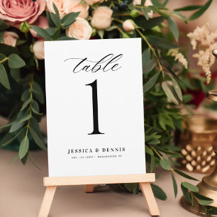 Minimal Elegant Calligraphy Script Table Number