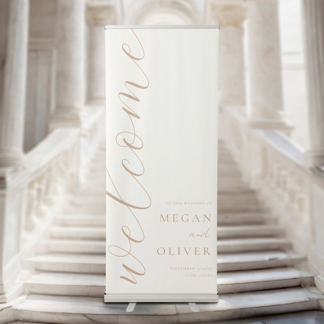 Minimal Elegant Calligraphy Script Wedding Welcome Retractable Banner (Creator Uploaded)