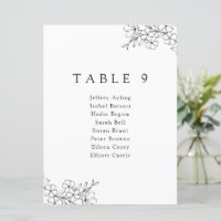 Minimal Elegant Cherry Blossom Seating Chart Card