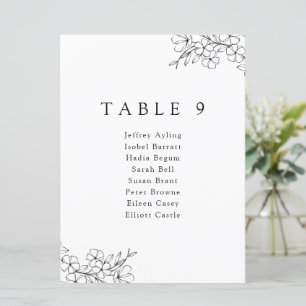 Minimal Elegant Cherry Blossom Seating Chart Card 