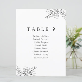Minimal Elegant Cherry Blossom Seating Chart Card