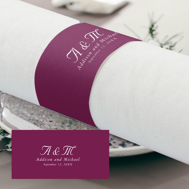 Minimal, Elegant, Cherry Red Napkin Bands (Creator Uploaded)