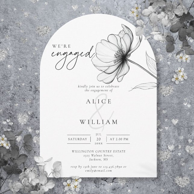 Minimal Elegant Chic Floral Engagement Party Arch Invitation (Minimal Elegant Chic Floral Engagement Party Arch Invitation)
