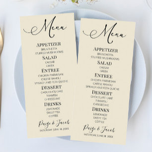 Minimal Elegant Classic Wedding Food Menu