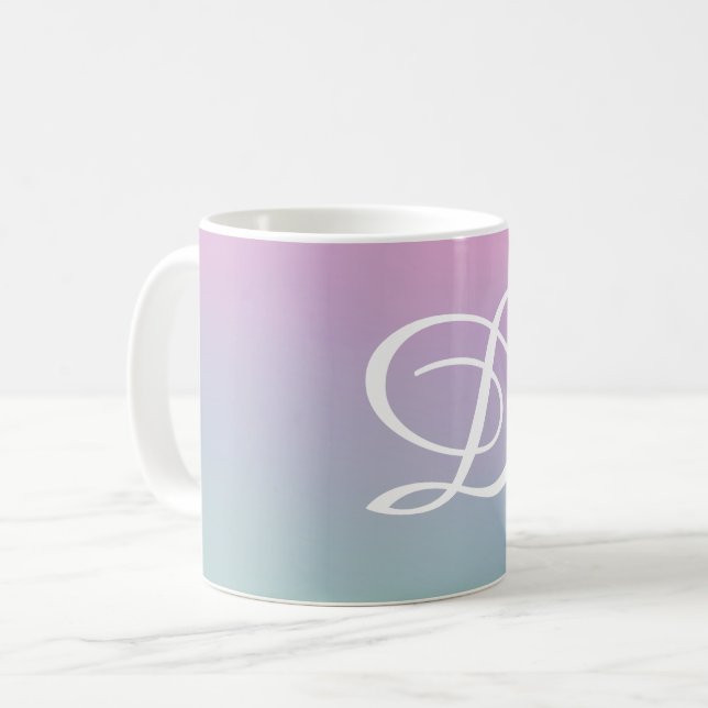 minimal elegant Colorful gradient retro pattern Coffee Mug (Front Left)