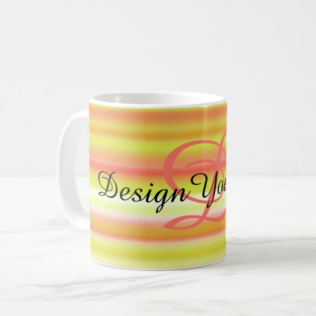 minimal elegant Colorful retro stripes pattern Coffee Mug (Front Left)