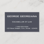 [ Thumbnail: Minimal & Elegant Counsellor at Law Business Card ]