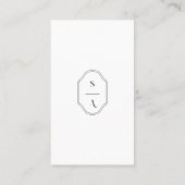 Minimal Elegant Custom Monogram Crest Black White Business Card (Back)