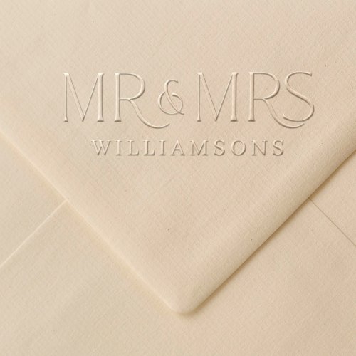 Minimal  Elegant Custom Mr  Mrs Couples Name Embosser