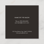 Minimal Elegant Dark Pink Scissors Hairstylist Square Business Card (Back)