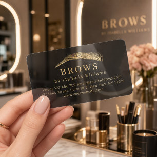 Minimal Elegant Eyebrow Salon Clear Business Cards