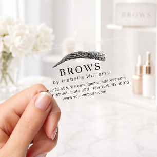 Minimal Elegant Eyebrow Salon Clear Business Cards