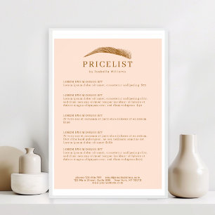 Minimal Elegant Eyebrow Salon Pricelist Poster