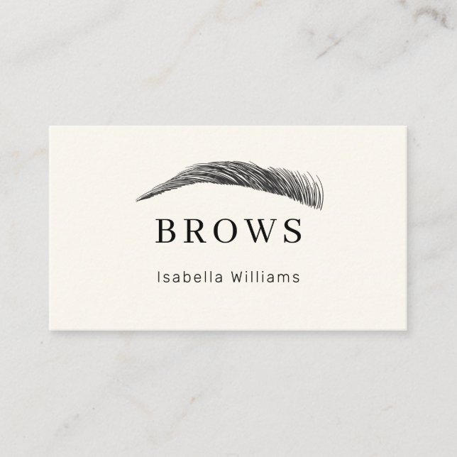 Minimal,Elegant Eyebrow Salon QR-Code Business Card