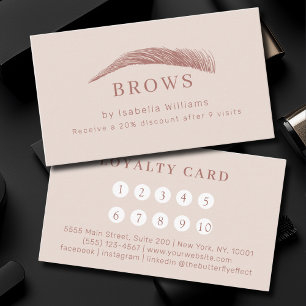 Minimal Elegant Eyebrow Salon Salon Loyalty Business Card