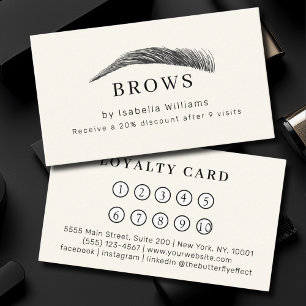 Minimal Elegant Eyebrow Salon Salon Loyalty Business Card