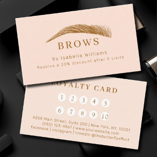 Minimal Elegant Eyebrow Salon Salon Loyalty Business Card