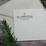 Minimal Elegant Family Christmas Return Address Rubber Stamp<br><div class="desc">This minimalist "Christmas" rubber stamps features a custom family name and address with a tree.</div>