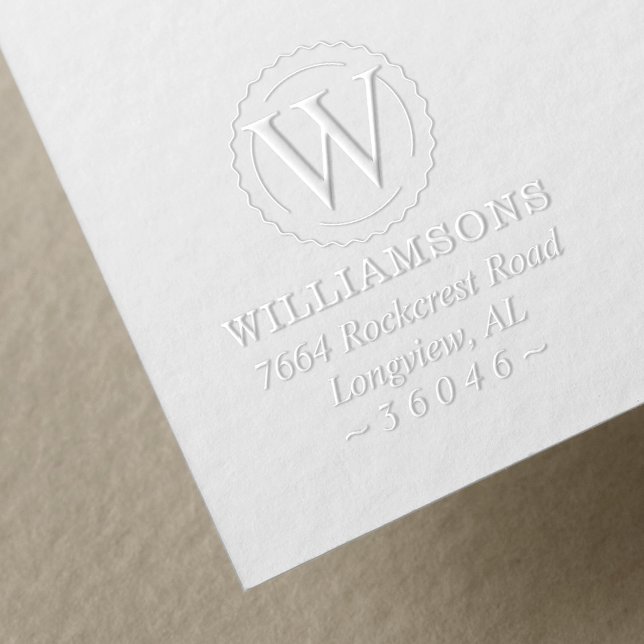 Minimal & Elegant Family Monogram Crest Address Embosser (Creator Uploaded)
