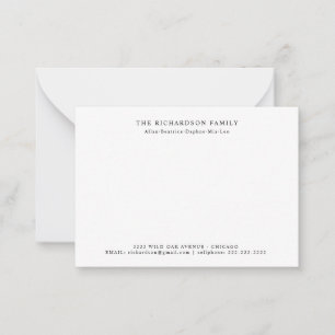 Minimal Elegant Family Note Card