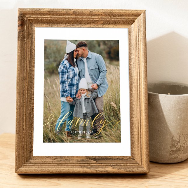 Minimal Elegant Family Script Overlay Custom Photo Foil Prints (Creator Uploaded)